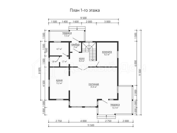 Дом из бруса ДБ023