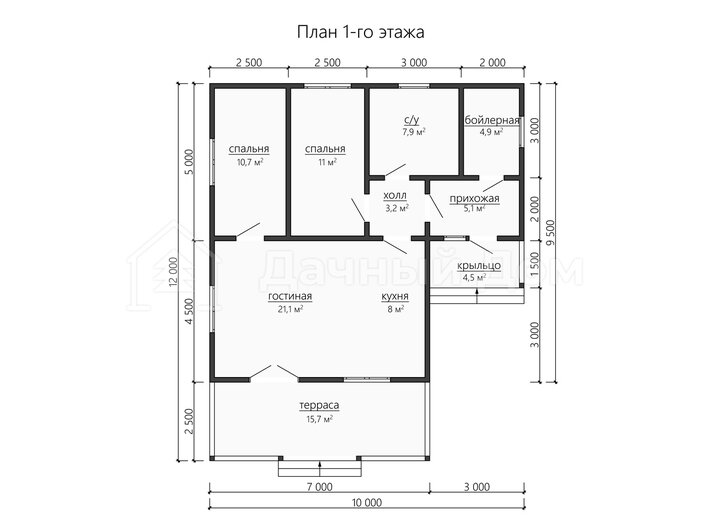 Каркасный дом 12х10 ДК037