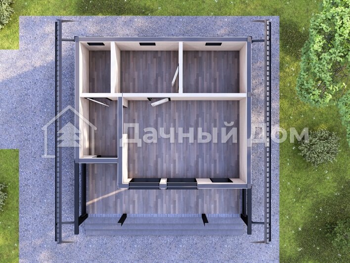 Каркасный дом 7х7,5 ДК045
